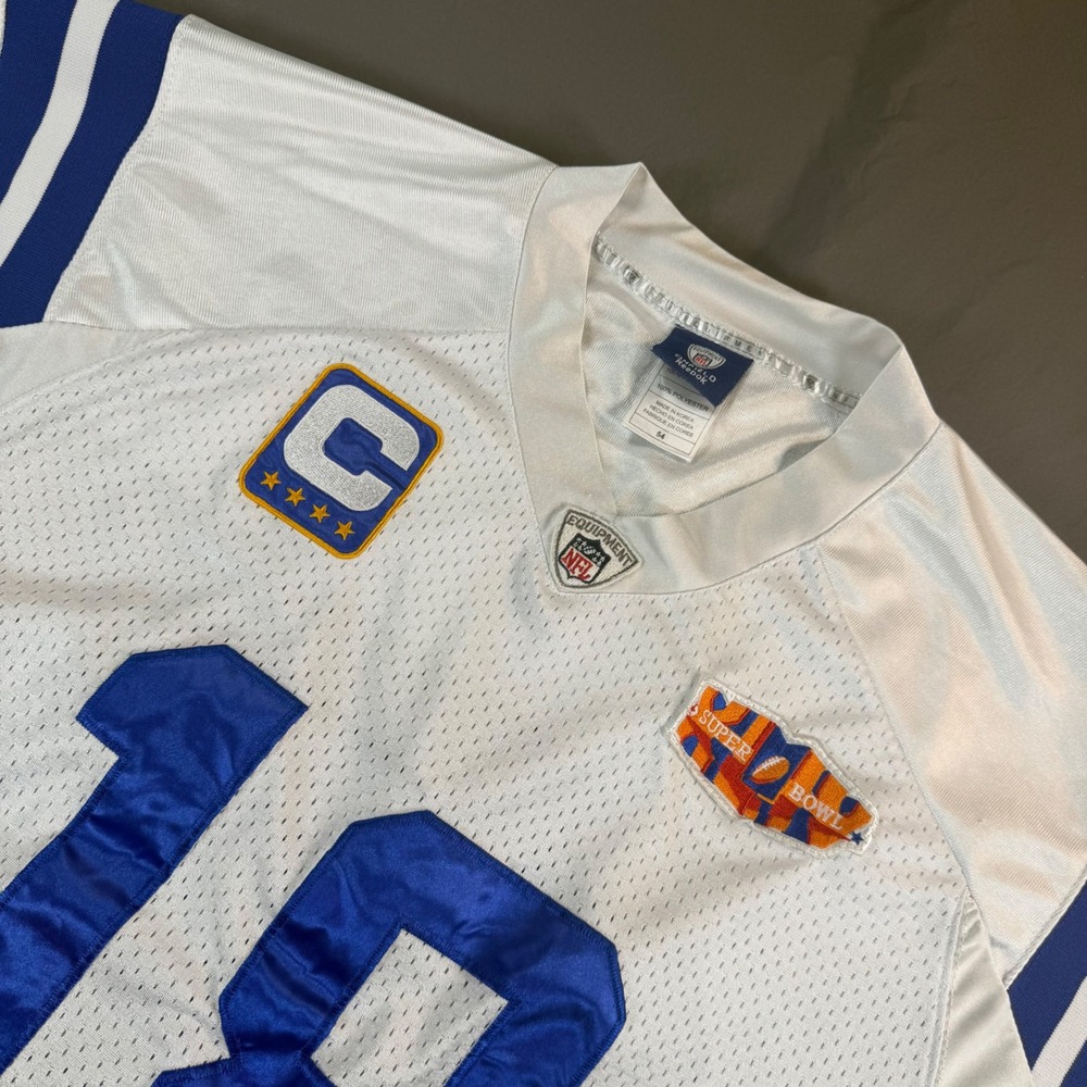 Reebok Peyton Manning Indianapolis Colts Super Bowl XLIV Jersey 54 Captain Patch